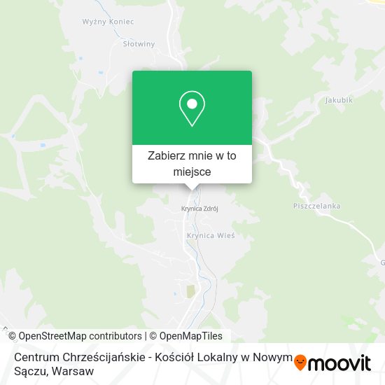 Mapa Centrum Chrześcijańskie - Kościół Lokalny w Nowym Sączu