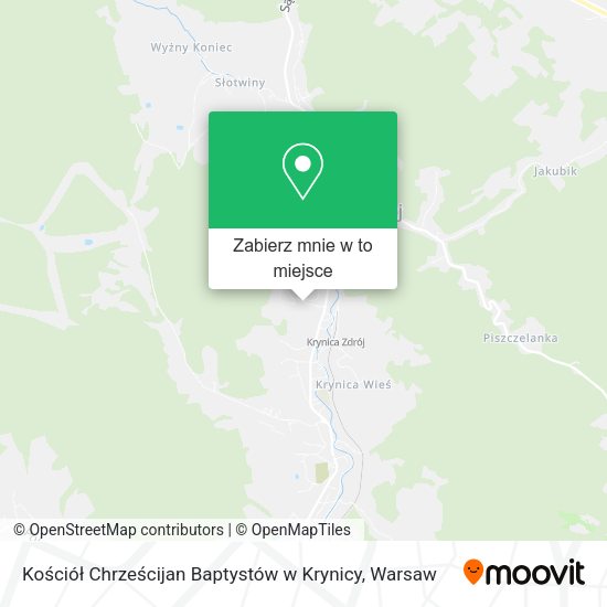 Mapa Kościół Chrześcijan Baptystów w Krynicy