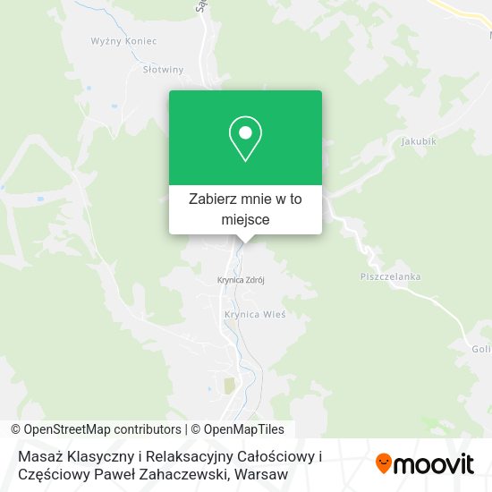 Mapa Masaż Klasyczny i Relaksacyjny Całościowy i Częściowy Paweł Zahaczewski