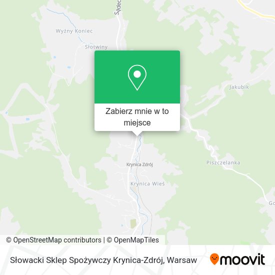 Mapa Słowacki Sklep Spożywczy Krynica-Zdrój