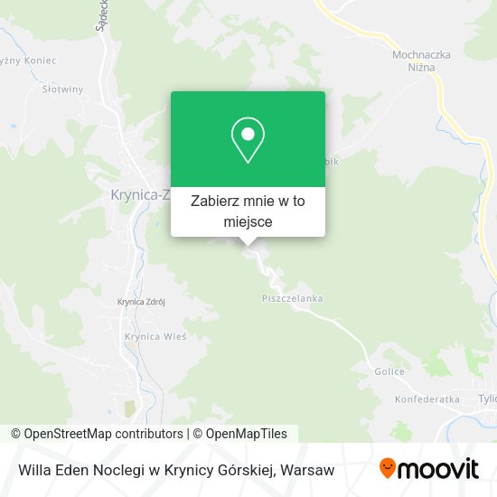 Mapa Willa Eden Noclegi w Krynicy Górskiej