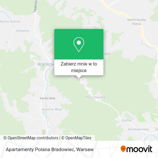 Mapa Apartamenty Polana Bradowiec