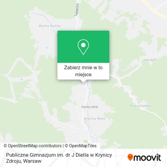 Mapa Publiczne Gimnazjum im. dr J Dietla w Krynicy Zdroju