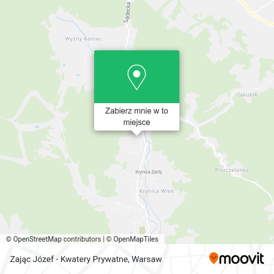 Mapa Zając Józef - Kwatery Prywatne