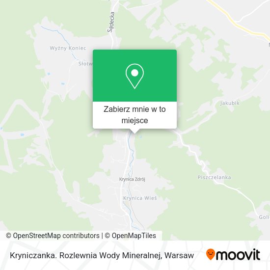 Mapa Kryniczanka. Rozlewnia Wody Mineralnej