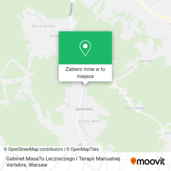 Mapa Gabinet Masa?u Leczniczego i Terapii Manualnej Vertebre