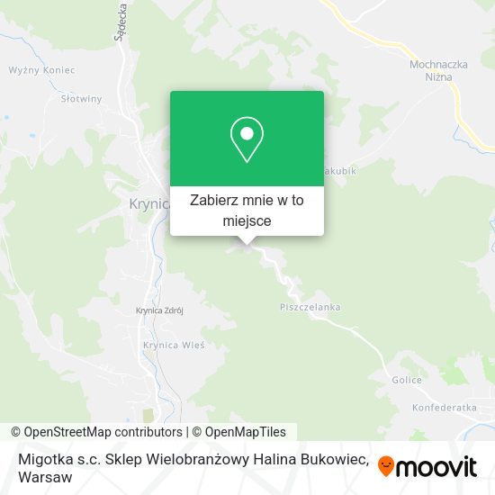 Mapa Migotka s.c. Sklep Wielobranżowy Halina Bukowiec