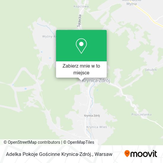 Mapa Adelka Pokoje Gościnne Krynica-Zdrój.