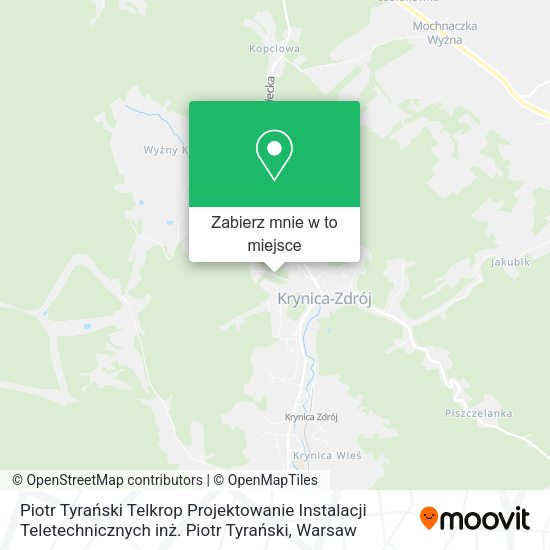 Mapa Piotr Tyrański Telkrop Projektowanie Instalacji Teletechnicznych inż. Piotr Tyrański