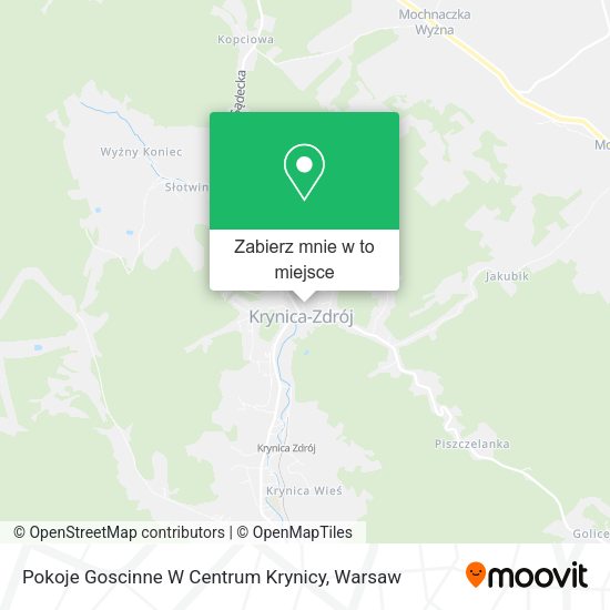 Mapa Pokoje Goscinne W Centrum Krynicy