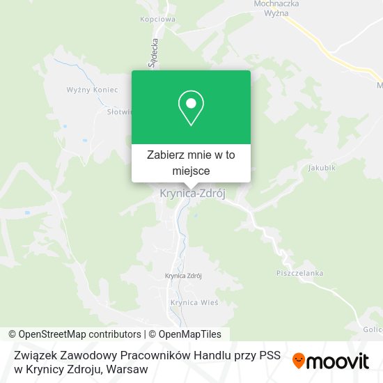 Mapa Związek Zawodowy Pracowników Handlu przy PSS w Krynicy Zdroju