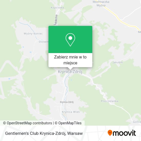 Mapa Gentlemen's Club Krynica-Zdrój