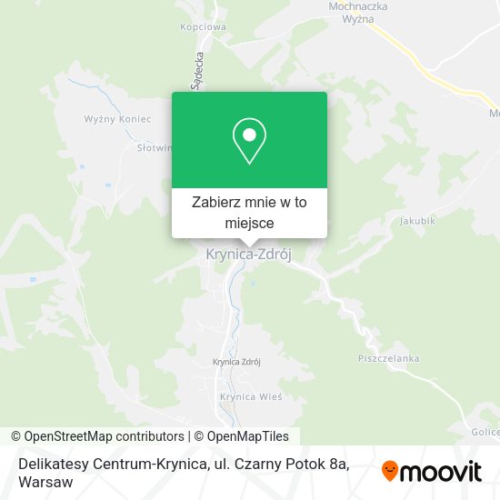 Mapa Delikatesy Centrum-Krynica, ul. Czarny Potok 8a