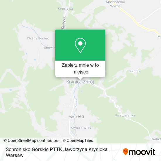 Mapa Schronisko Górskie PTTK Jaworzyna Krynicka