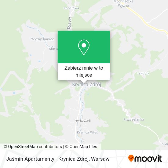 Mapa Jaśmin Apartamenty - Krynica Zdrój