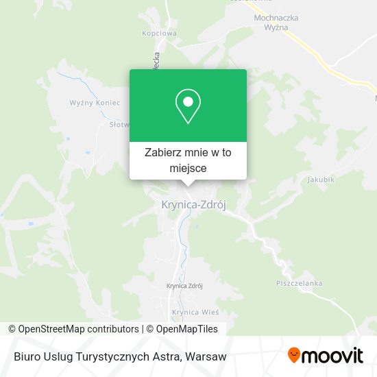 Mapa Biuro Uslug Turystycznych Astra