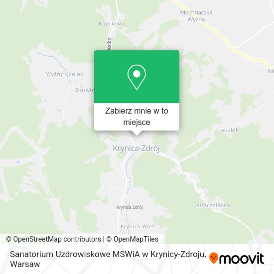 Mapa Sanatorium Uzdrowiskowe MSWiA w Krynicy-Zdroju