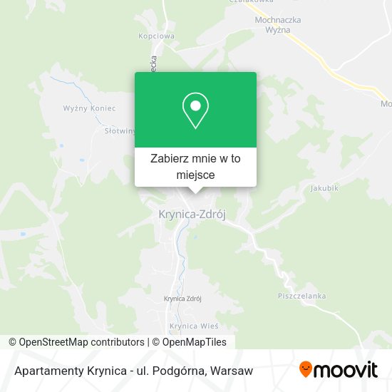 Mapa Apartamenty Krynica - ul. Podgórna