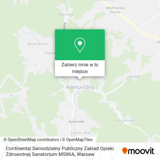 Mapa Continental Samodzielny Publiczny Zaklad Opieki Zdrowotnej Sanatorium MSWiA