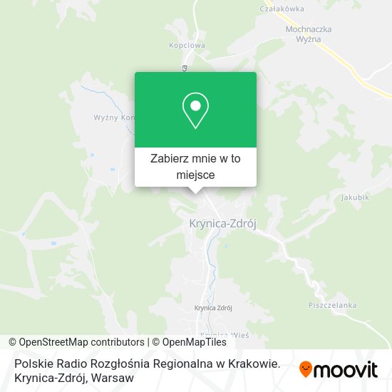 Mapa Polskie Radio Rozgłośnia Regionalna w Krakowie. Krynica-Zdrój