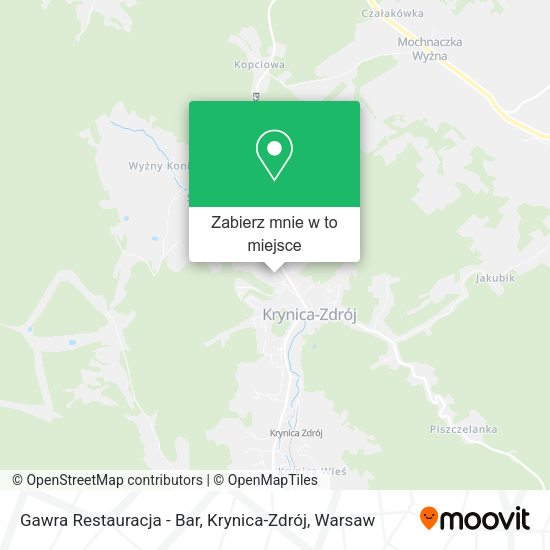 Mapa Gawra Restauracja - Bar, Krynica-Zdrój