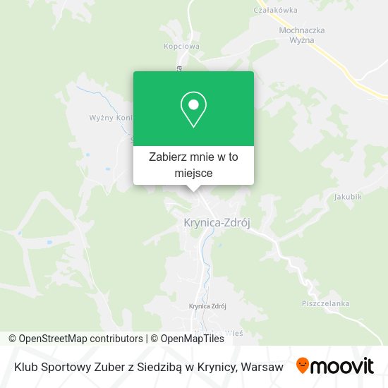 Mapa Klub Sportowy Zuber z Siedzibą w Krynicy