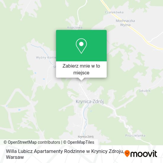 Mapa Willa Lubicz Apartamenty Rodzinne w Krynicy Zdroju