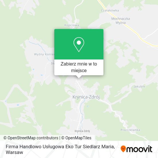 Mapa Firma Handlowo Usługowa Eko Tur Siedlarz Maria