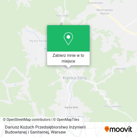 Mapa Dariusz Kożuch Przedsiębiorstwo Inżynierii Budowlanej i Sanitarnej