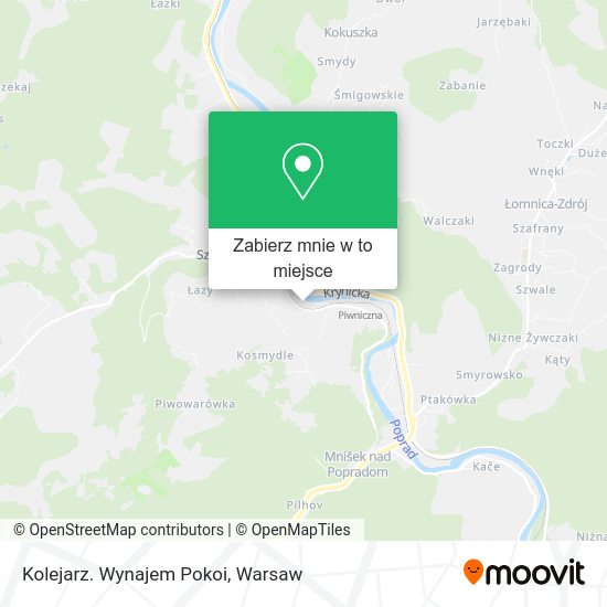 Mapa Kolejarz. Wynajem Pokoi