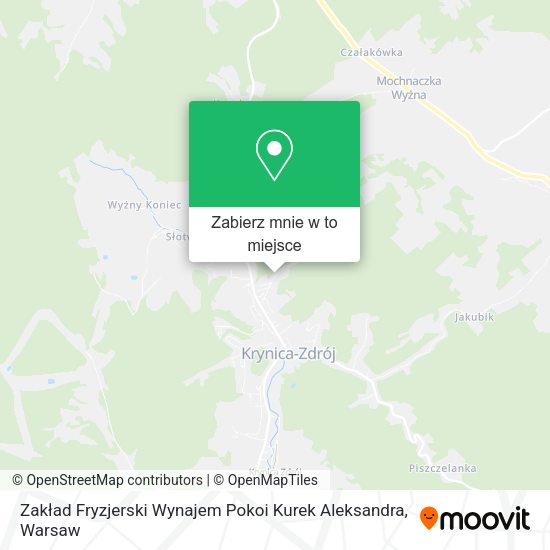 Mapa Zakład Fryzjerski Wynajem Pokoi Kurek Aleksandra