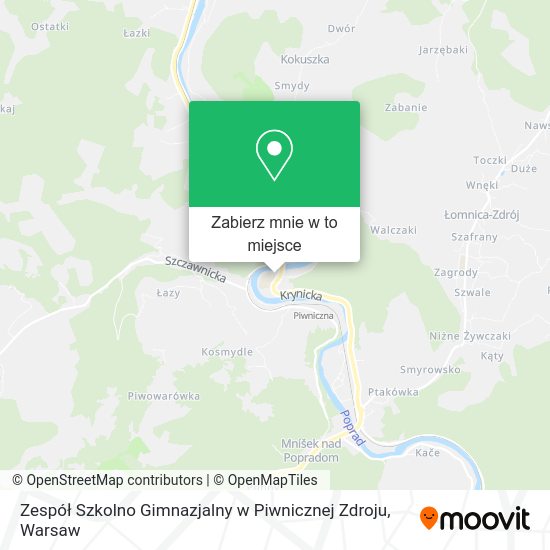 Mapa Zespół Szkolno Gimnazjalny w Piwnicznej Zdroju