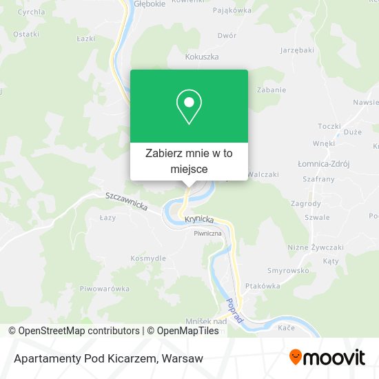 Mapa Apartamenty Pod Kicarzem