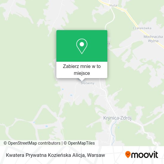 Mapa Kwatera Prywatna Kozieńska Alicja