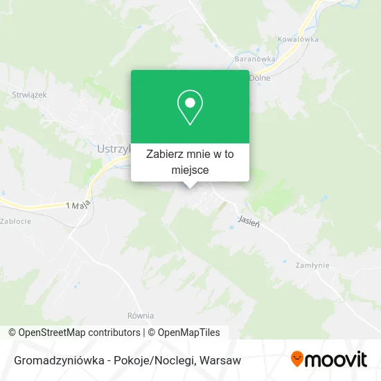 Mapa Gromadzyniówka - Pokoje / Noclegi