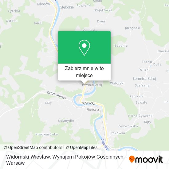 Mapa Widomski Wiesław. Wynajem Pokojów Gościnnych