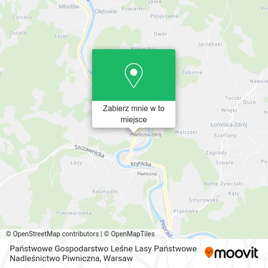 Mapa Państwowe Gospodarstwo Leśne Lasy Państwowe Nadleśnictwo Piwniczna