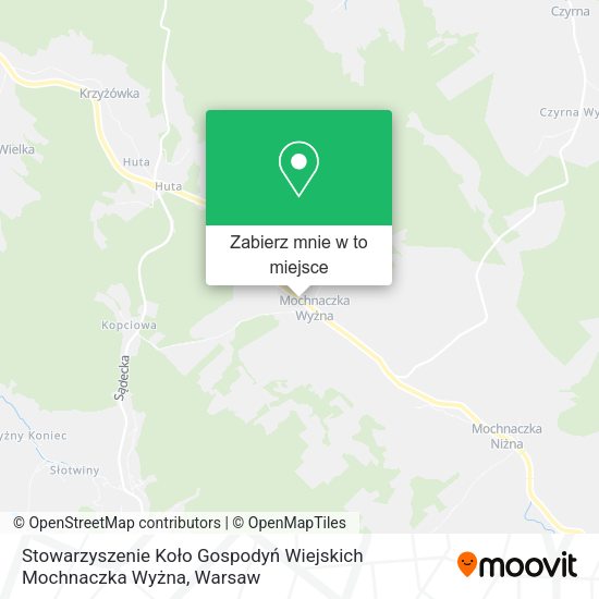 Mapa Stowarzyszenie Koło Gospodyń Wiejskich Mochnaczka Wyżna