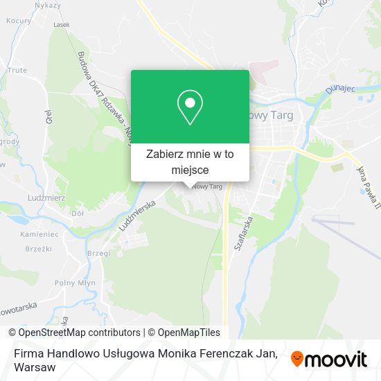 Mapa Firma Handlowo Usługowa Monika Ferenczak Jan