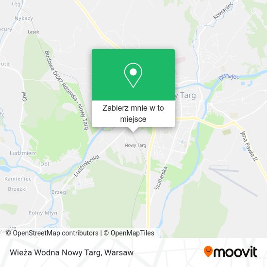 Mapa Wieża Wodna Nowy Targ