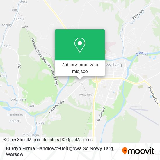 Mapa Burdyn Firma Handlowo-Usługowa Sc Nowy Targ