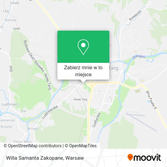 Mapa Willa Samanta Zakopane