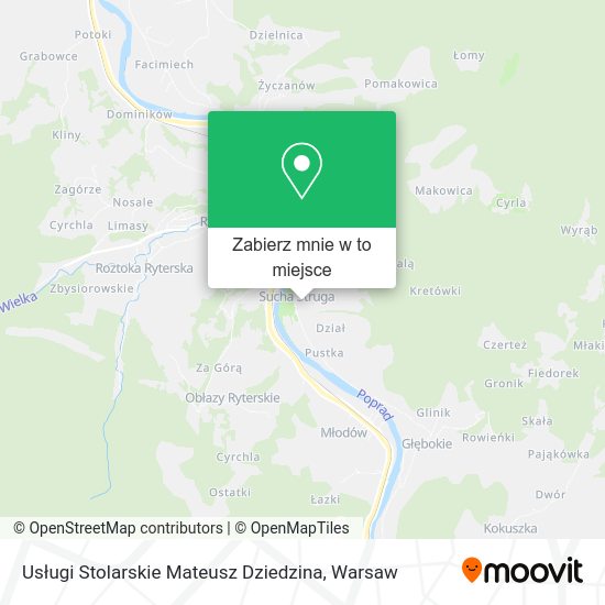 Mapa Usługi Stolarskie Mateusz Dziedzina