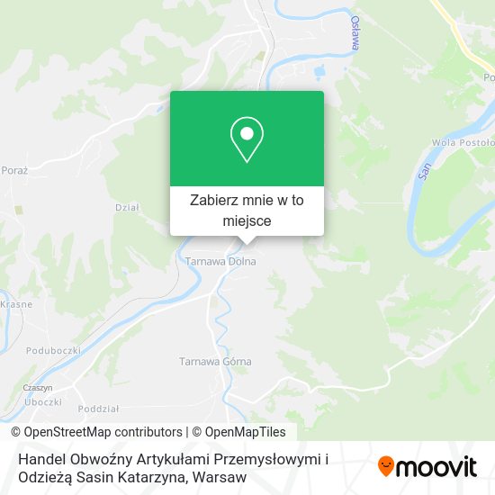 Mapa Handel Obwoźny Artykułami Przemysłowymi i Odzieżą Sasin Katarzyna