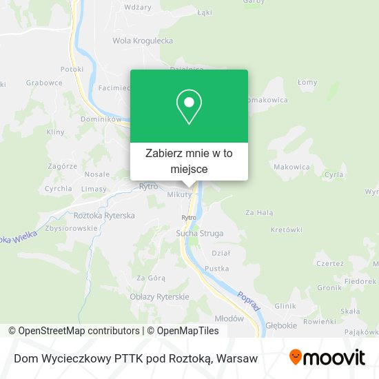 Mapa Dom Wycieczkowy PTTK pod Roztoką