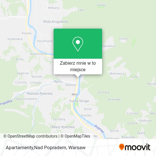 Mapa Apartamenty,Nad Popradem