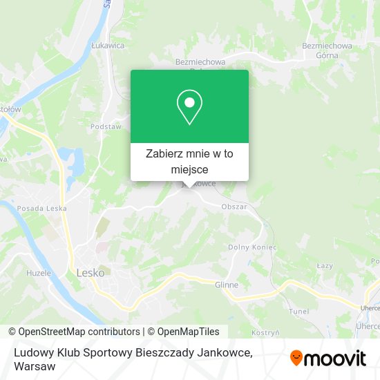 Mapa Ludowy Klub Sportowy Bieszczady Jankowce