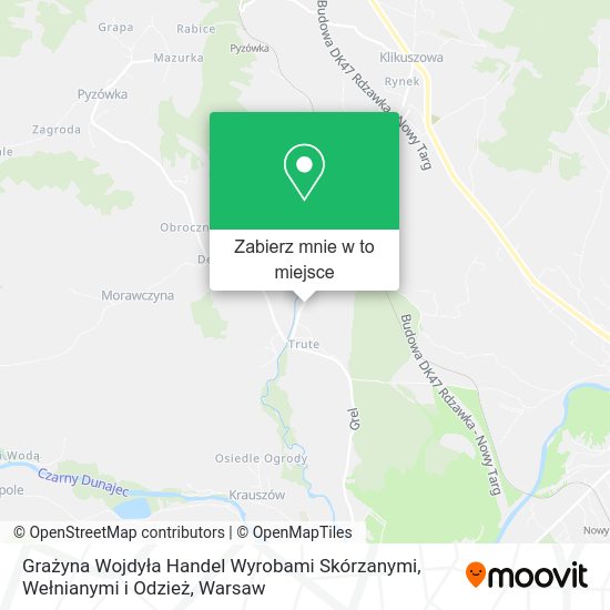 Mapa Grażyna Wojdyła Handel Wyrobami Skórzanymi, Wełnianymi i Odzież