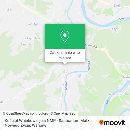 Mapa Kościół Wniebowzięcia NMP - Santuarium Matki Nowego Życia