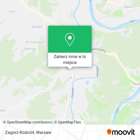 Mapa Zagórz-Kościół